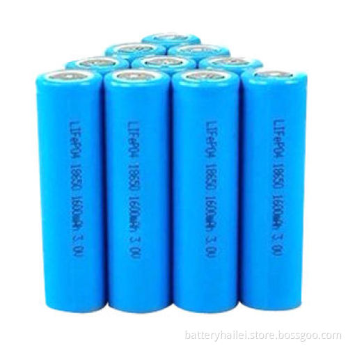 LiFePO4 Battery 18650 with 1,600mAh Capacity and 3.2V Rated Voltage